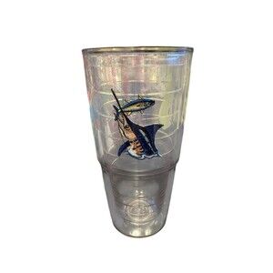 Tervis Guy‎ Harvey Real Marlin Emblem plastic insulated Tumbler 24Oz No lid